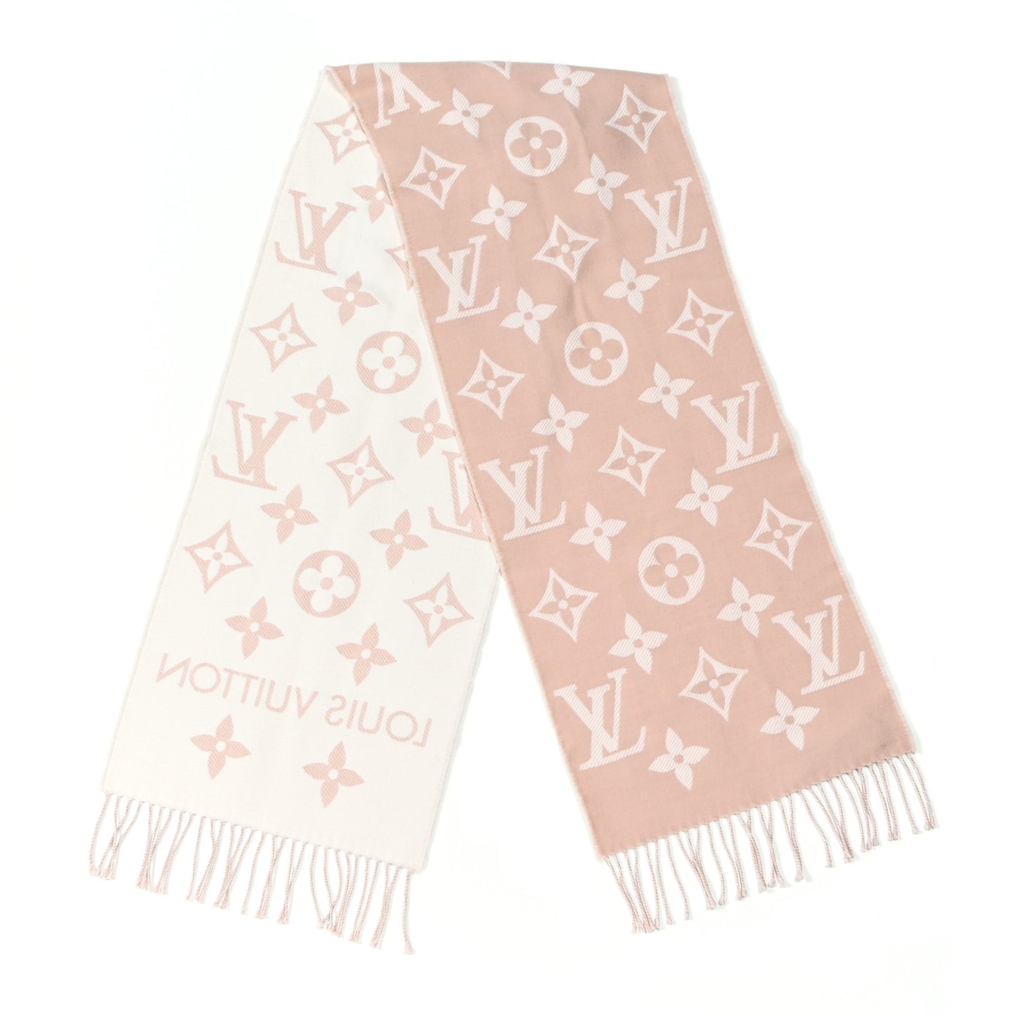 Wool Monogram Daily LV Scarf Beige Rose