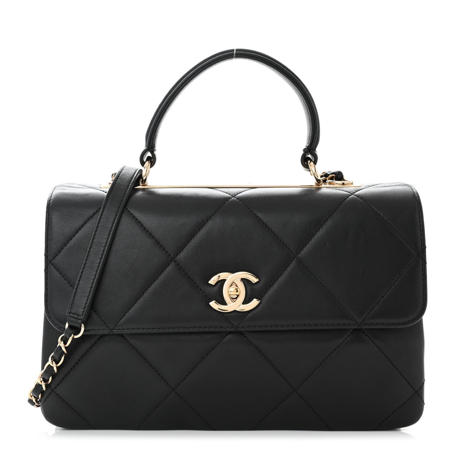 Chanel Lambskin Quilted Medium Trendy CC Flap Dual Handle Bag Black 1 of 11