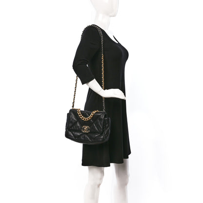 Chanel Lambskin Quilted Medium Chanel 19 Flap Black 2 of 9