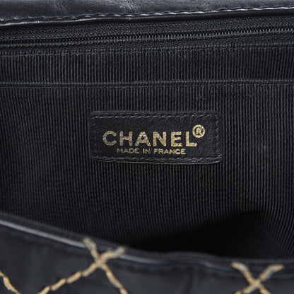 Chanel Calfskin Wild Stitch Jumbo Flap Black 6 of 19
