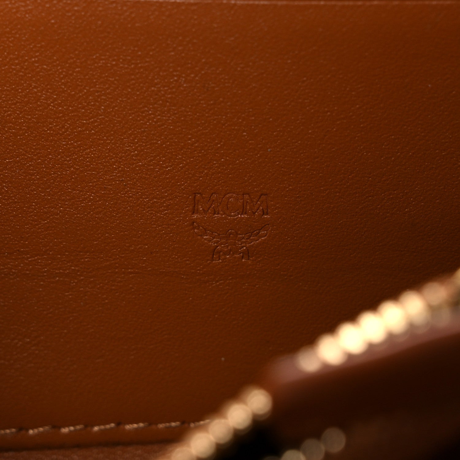 MCM Visetos Large Zip Around Wallet Cognac 6 of 14