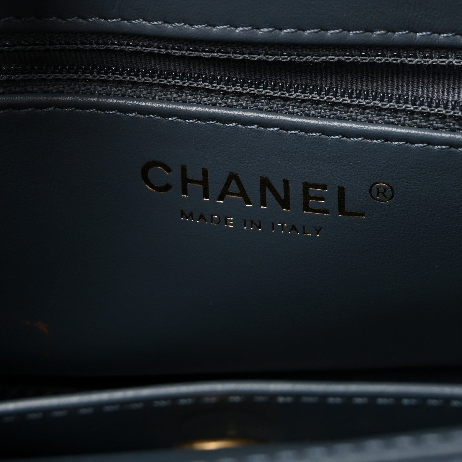 Chanel Shiny Aged Calfskin Quilted Nano Kelly Shopper Dark Blue 6 of 10