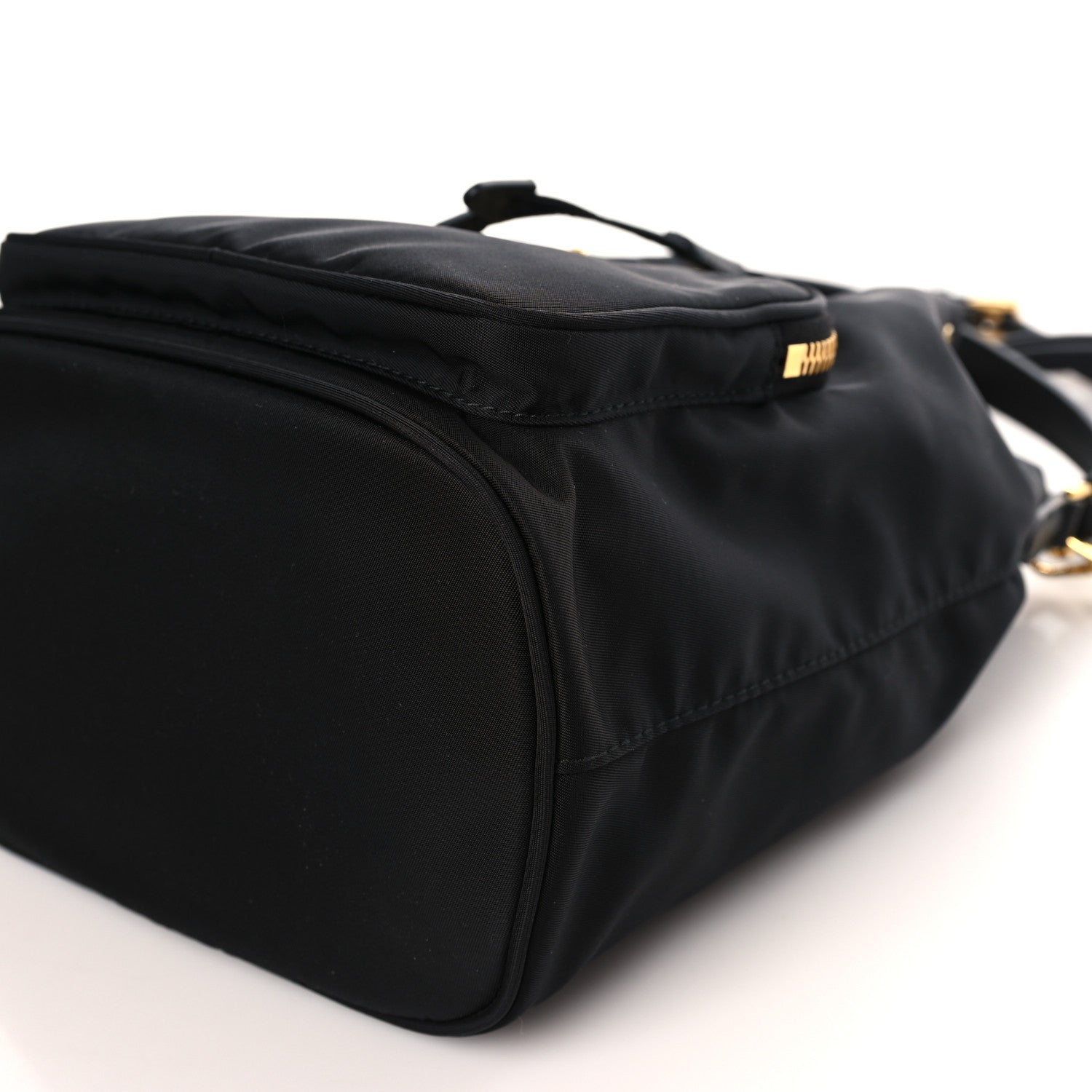 Prada Saffiano Tessuto Nylon Mini Bucket Crossbody Bag Black 8 of 8