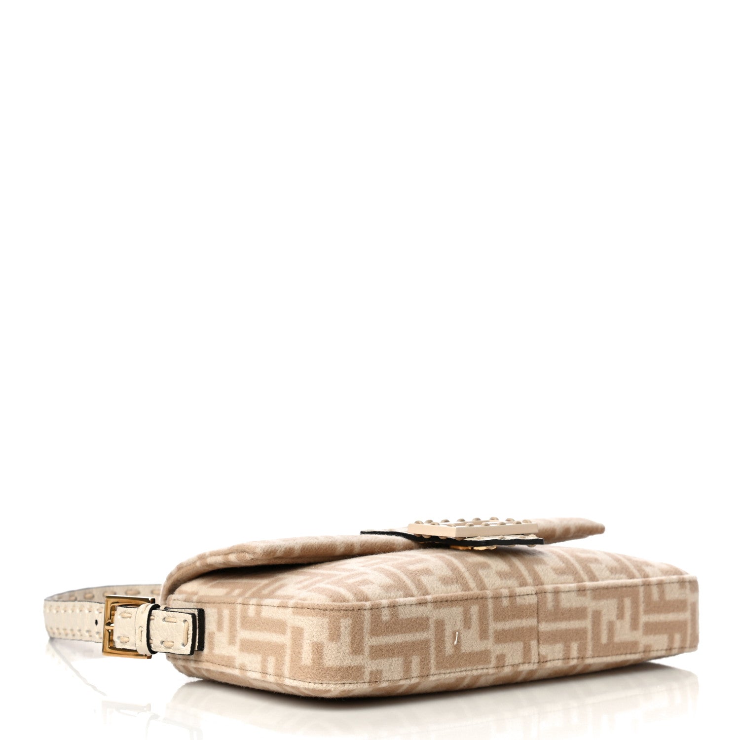 Fendi Wool Cuoio Romano Selleria FF 1974 Baguette 1997 Beige Cammello Camelia 4 of 14
