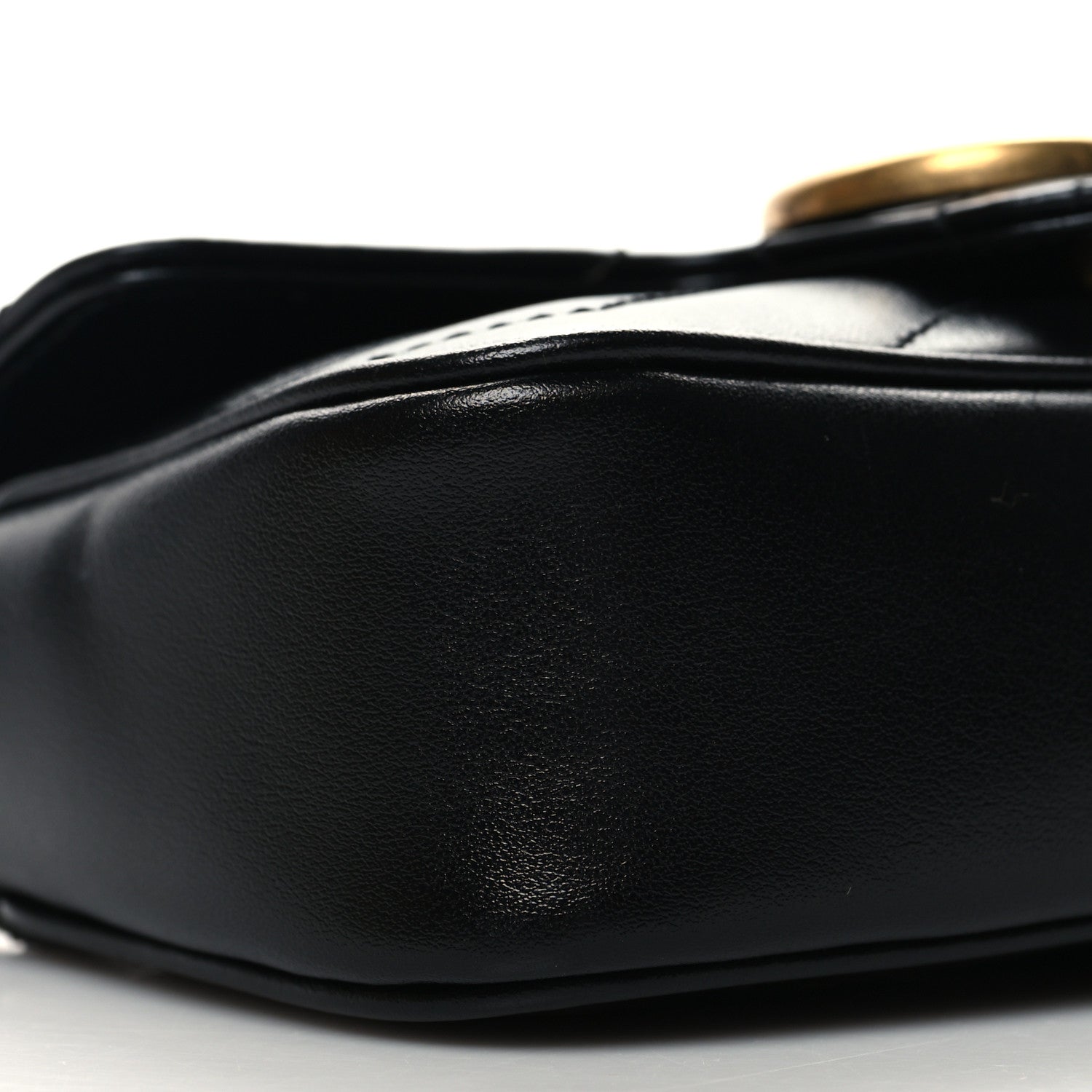 Gucci Calfskin Matelasse Super Mini GG Marmont Shoulder Bag Black 9 of 11