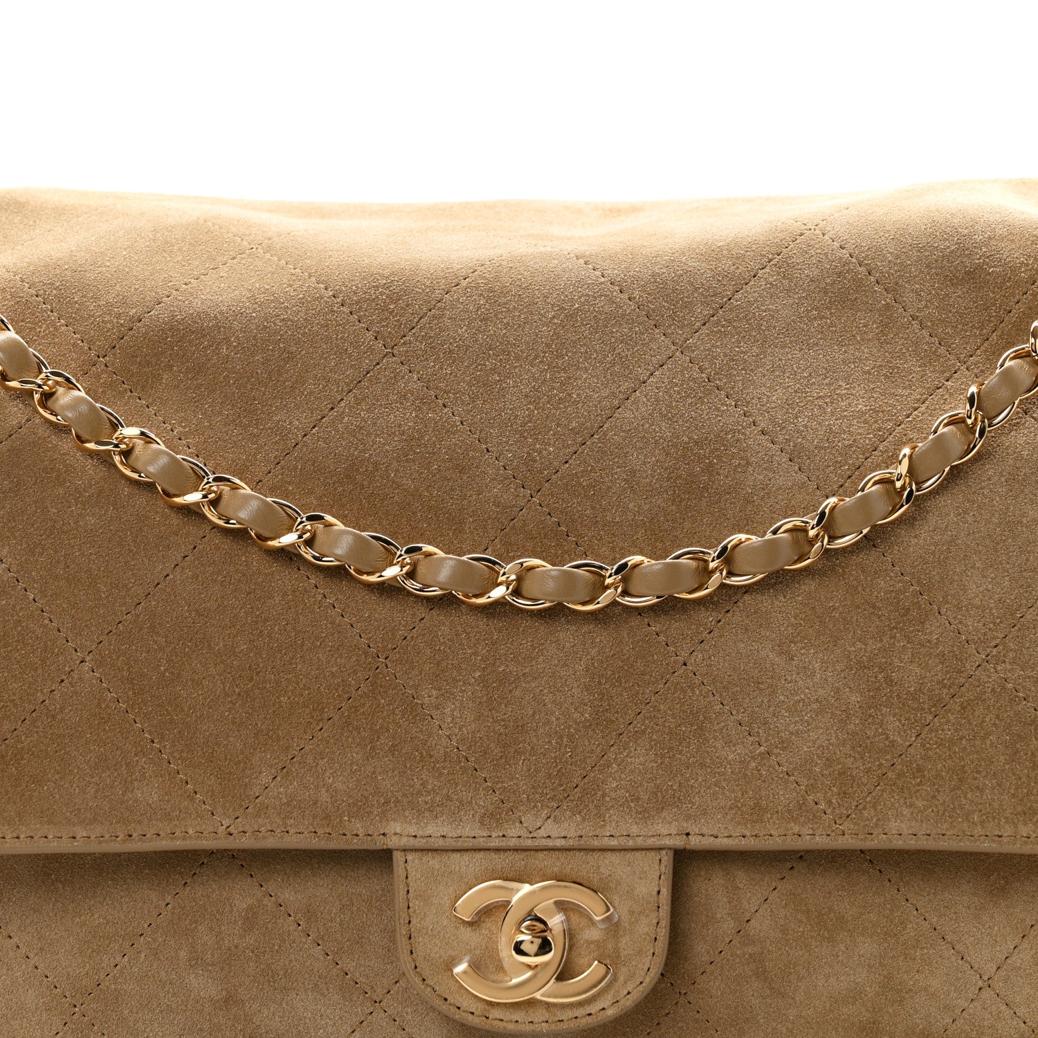 Chanel Suede Calfskin Souplissimo Maxi Flap Dark Beige 8 of 11