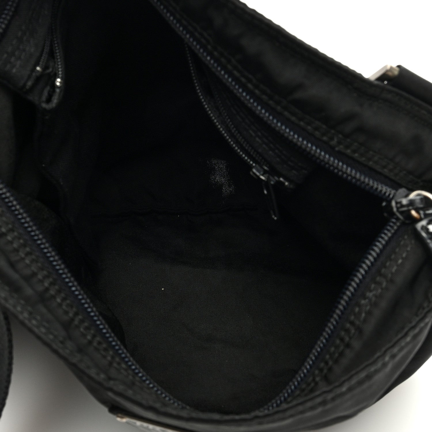 Prada Tessuto Nylon Saffiano Flat Messenger Bag Black 5 of 9