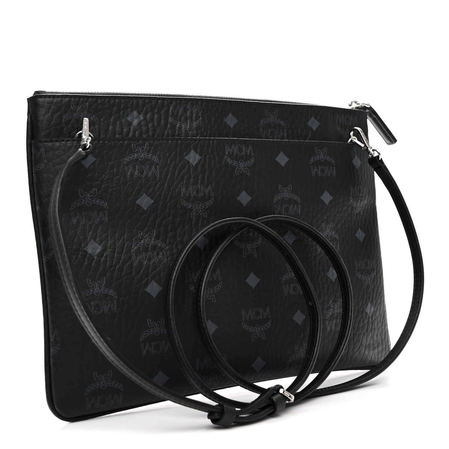 MCM Visetos Medium Crossbody Pouch Black 3 of 10