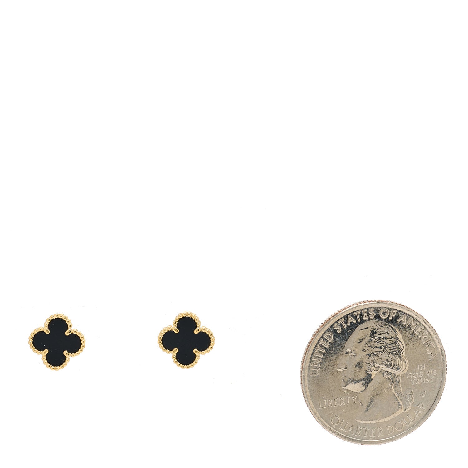 Van Cleef & Arpels 18K Yellow Gold Black Onyx Sweet Alhambra Earrings 2 of 4