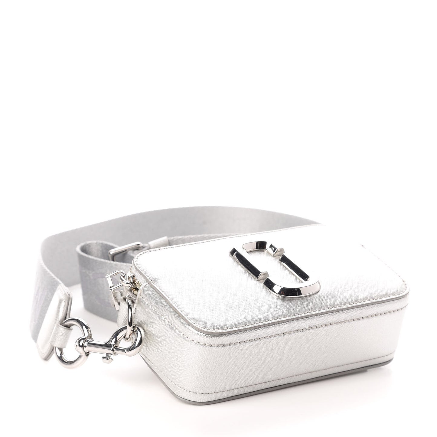 Saffiano Small Snapshot Camera Bag Silver