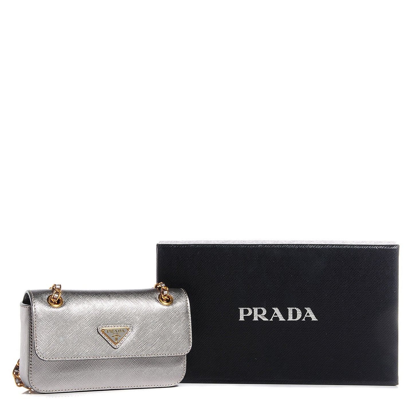 Saffiano Shoulder Flap Silver