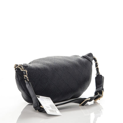 Chanel Caviar Quilted Zip and Carry Waist Bag Fanny Pack Navy Blue 3 of 7