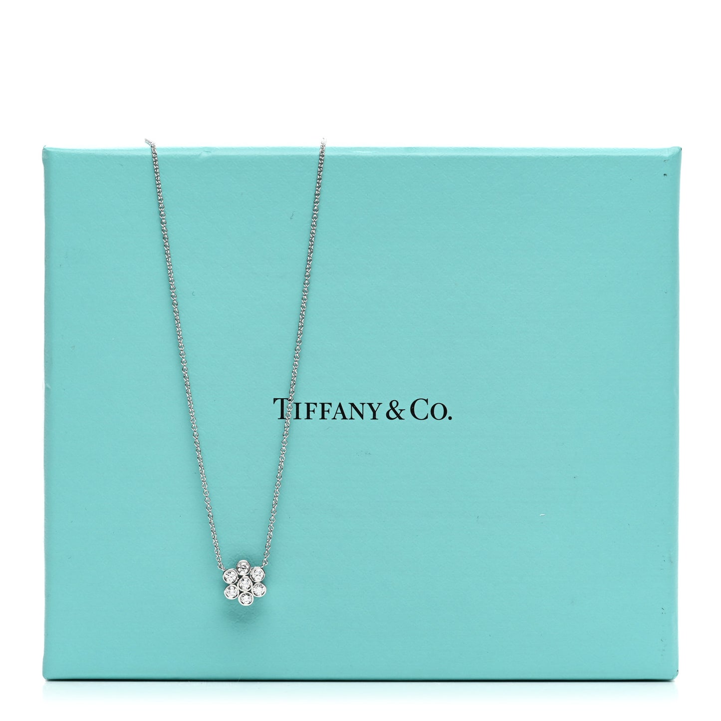 Platinum Diamond Small Enchant Flower Pendant Necklace
