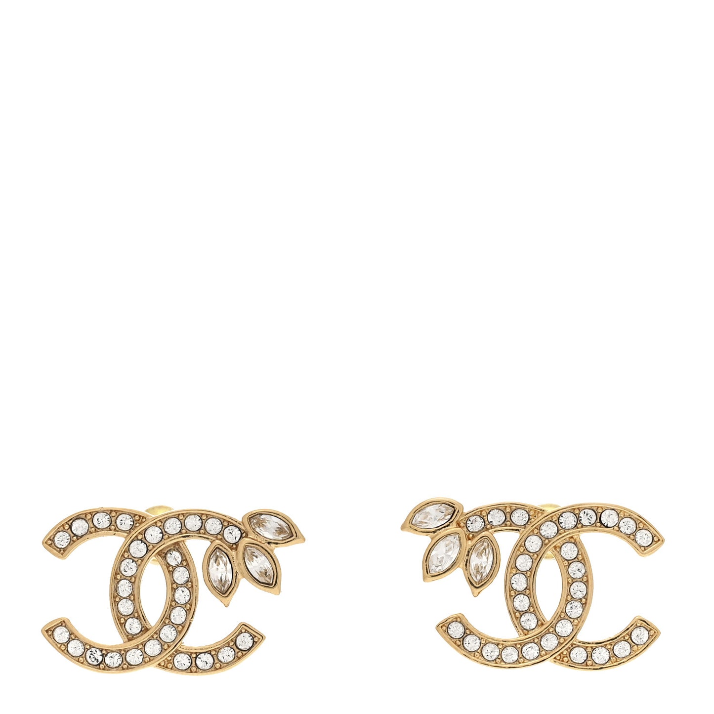 Crystal Wheat CC Earrings Gold