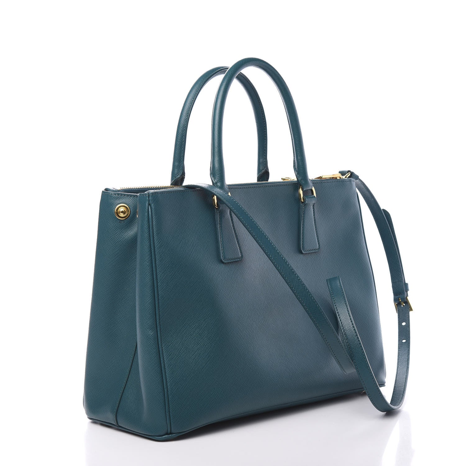 Prada Saffiano Lux Galleria Front Pocket Tote Ottanio 2 of 9