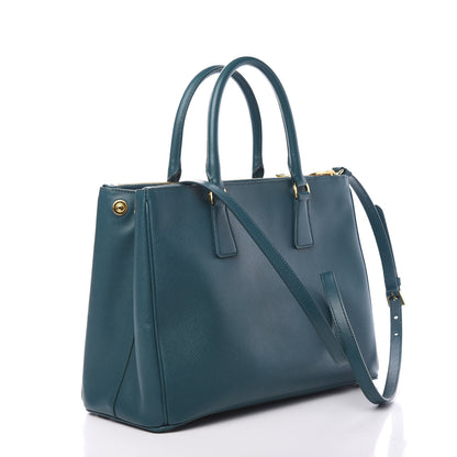 Prada Saffiano Lux Galleria Front Pocket Tote Ottanio 2 of 9