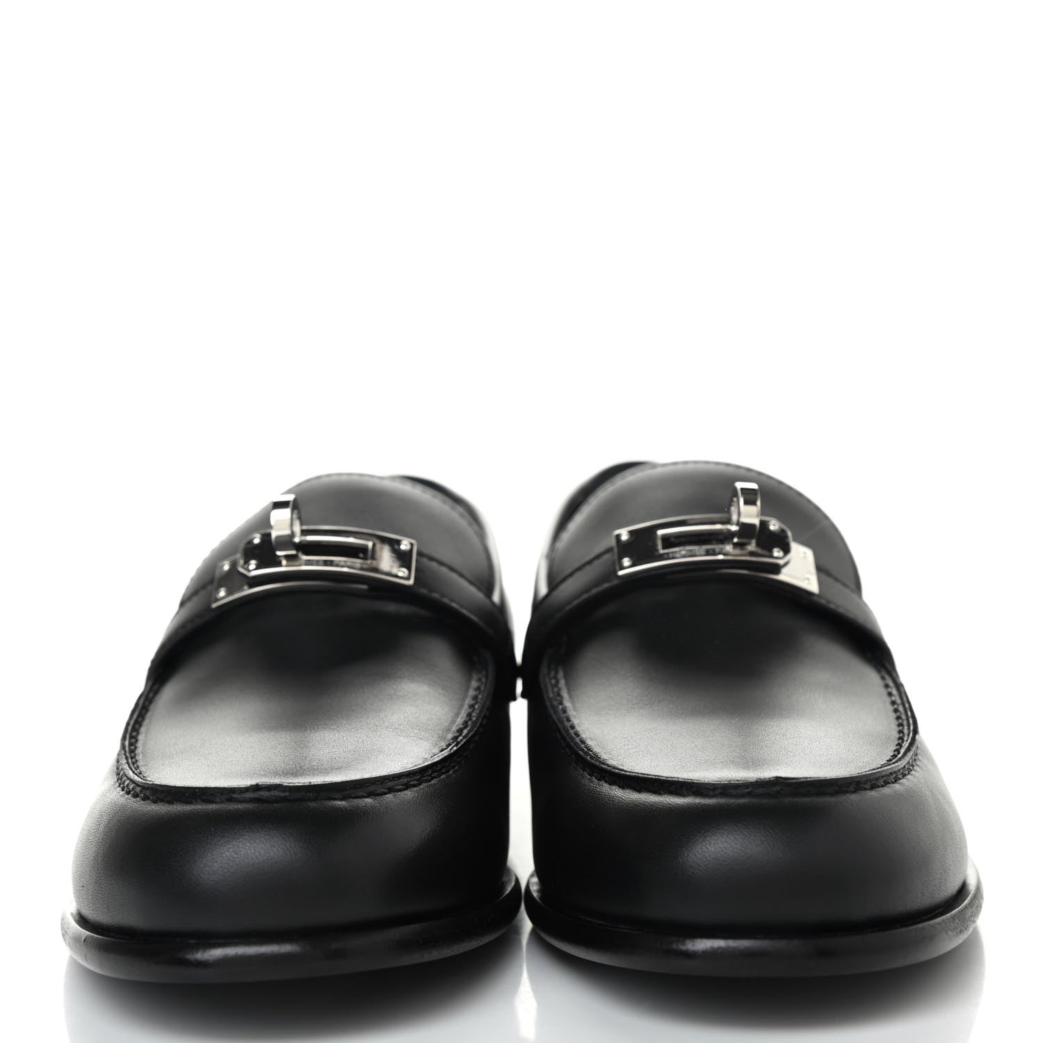 Hermes Calfskin Womens Destin Loafer 38 Black 2 of 4