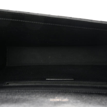 Saint Laurent Grain De Poudre Textured Mixed Matelasse Large Triquilt Monogram Monochrome Satchel Black 5 of 10