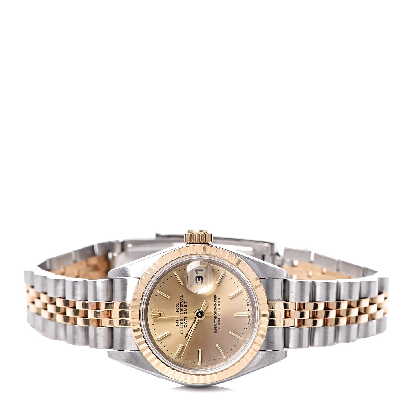 Stainless Steel 18K Yellow Gold 26mm Oyster Perpetual Datejust Watch Champagne 69173