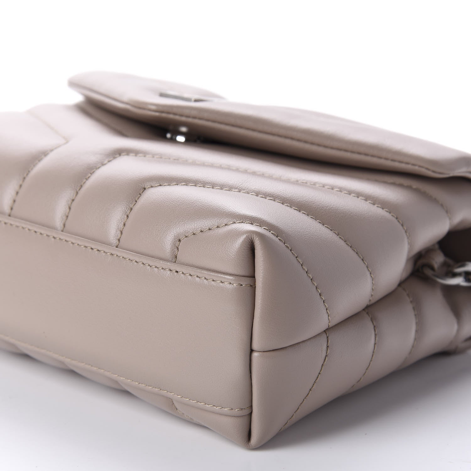 Saint Laurent Calfskin Y Quilted Monogram Toy Loulou Crossbody Bag Light Natural 7 of 12
