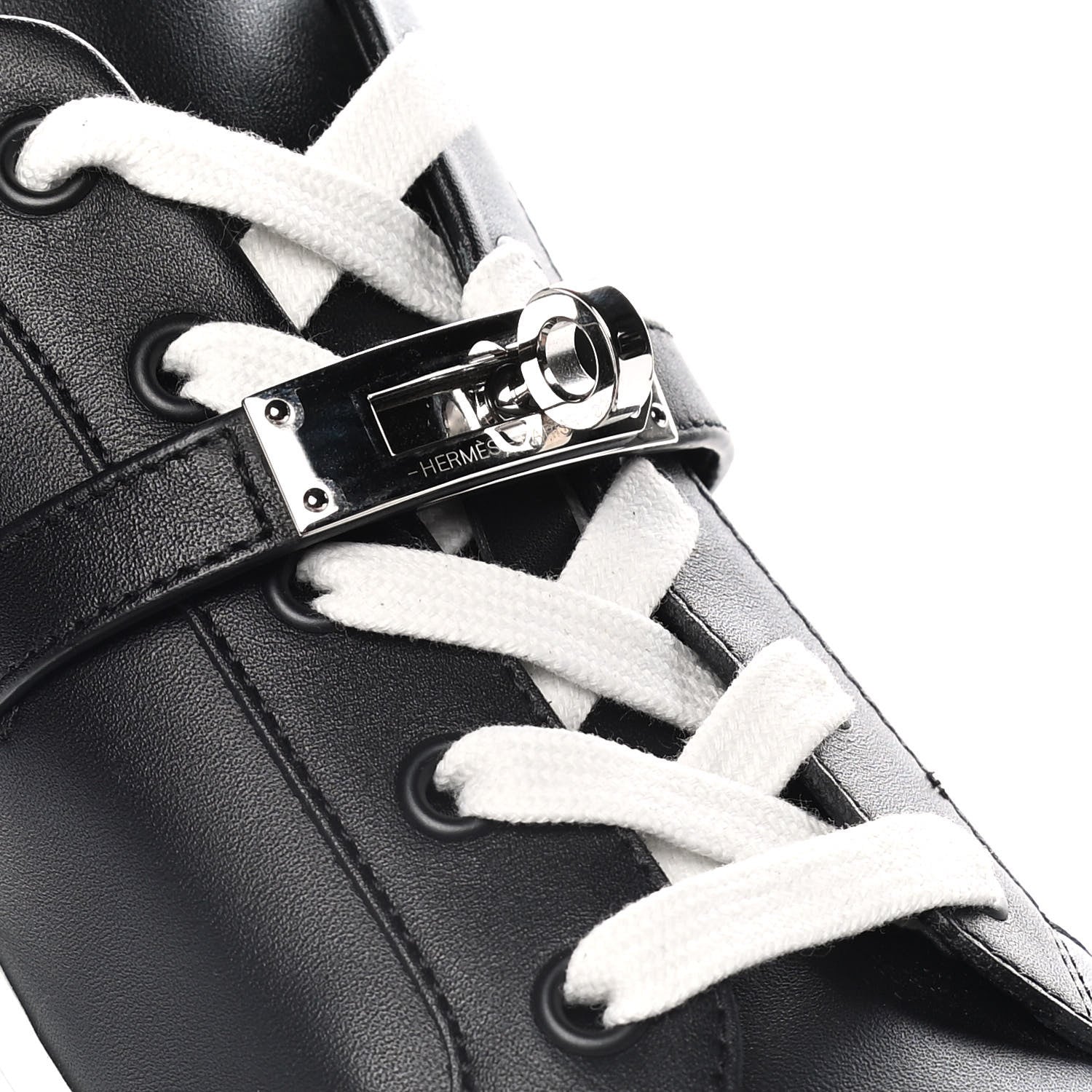 Hermes Calfskin Day Sneakers 38 Black 10 of 12