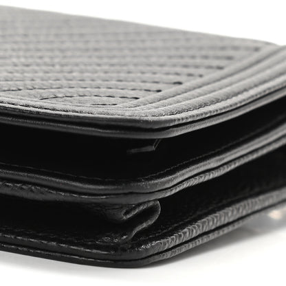 Chanel Caviar Chevron Quilted Boy Wallet On Chain WOC Black 11 of 13