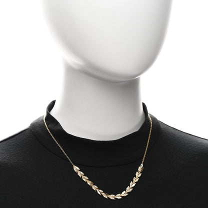 Tiffany 18K Yellow Gold Diamond Victoria Vine East West Necklace 2 of 4