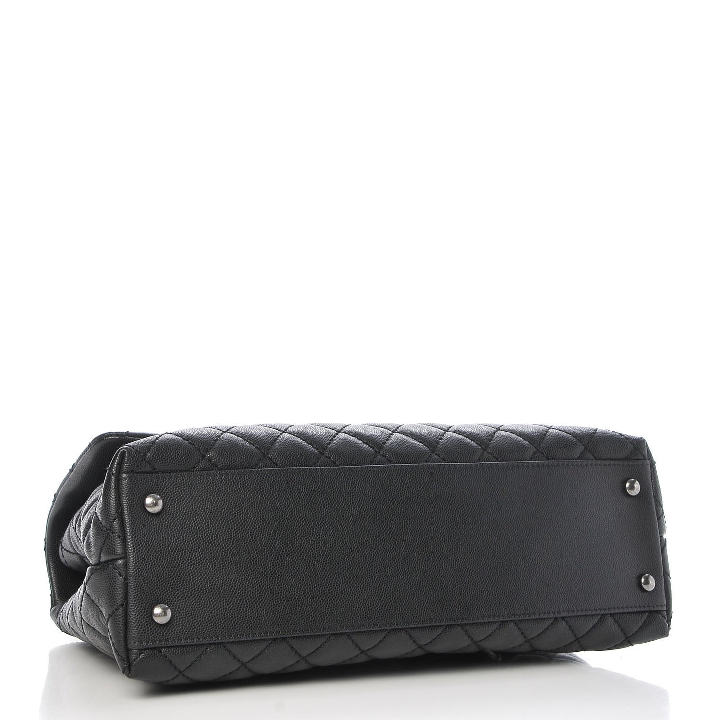 Caviar Quilted Medium Coco Handle Flap Black
