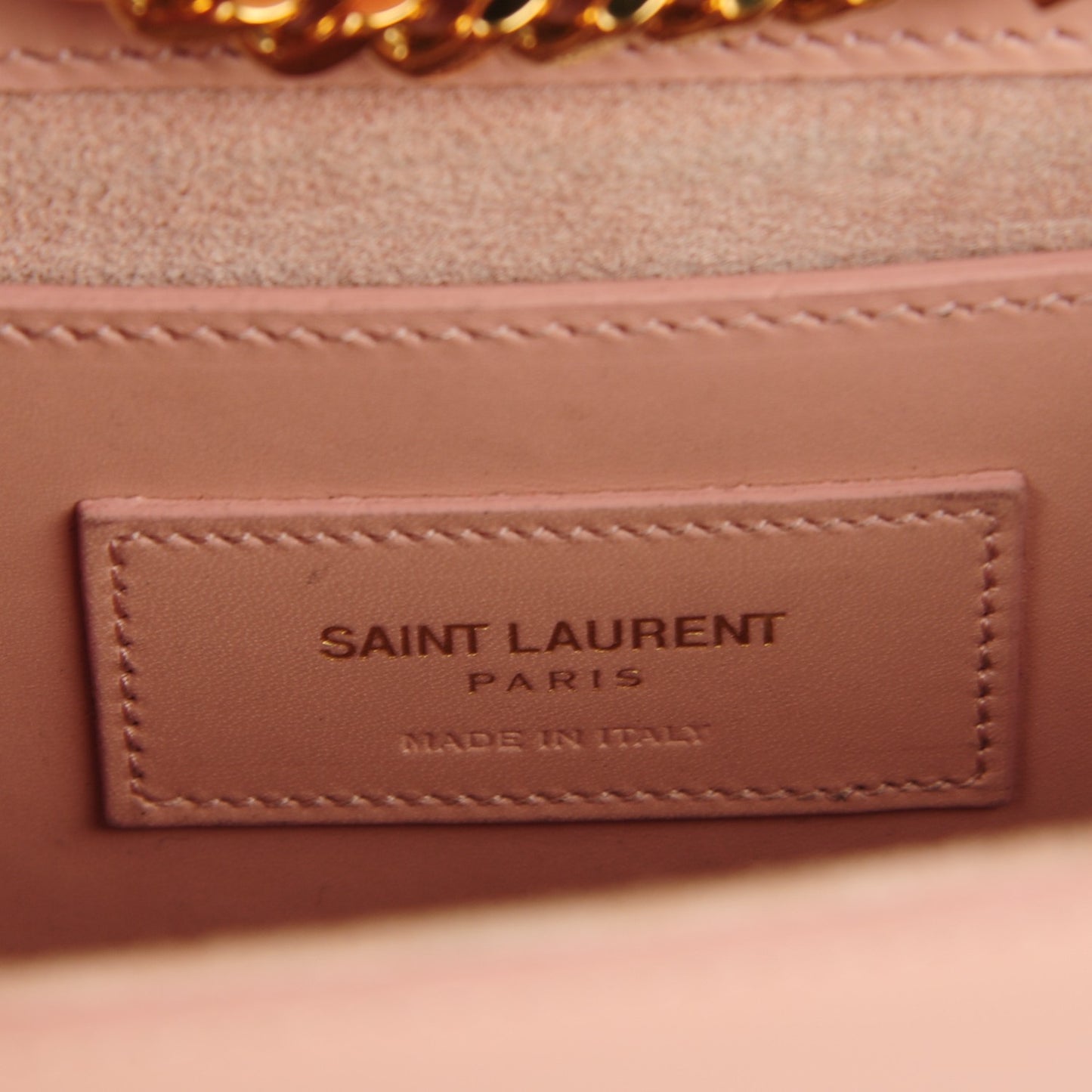 Calfskin Small Classic Monogram Kate Tassel Satchel Pale Blush