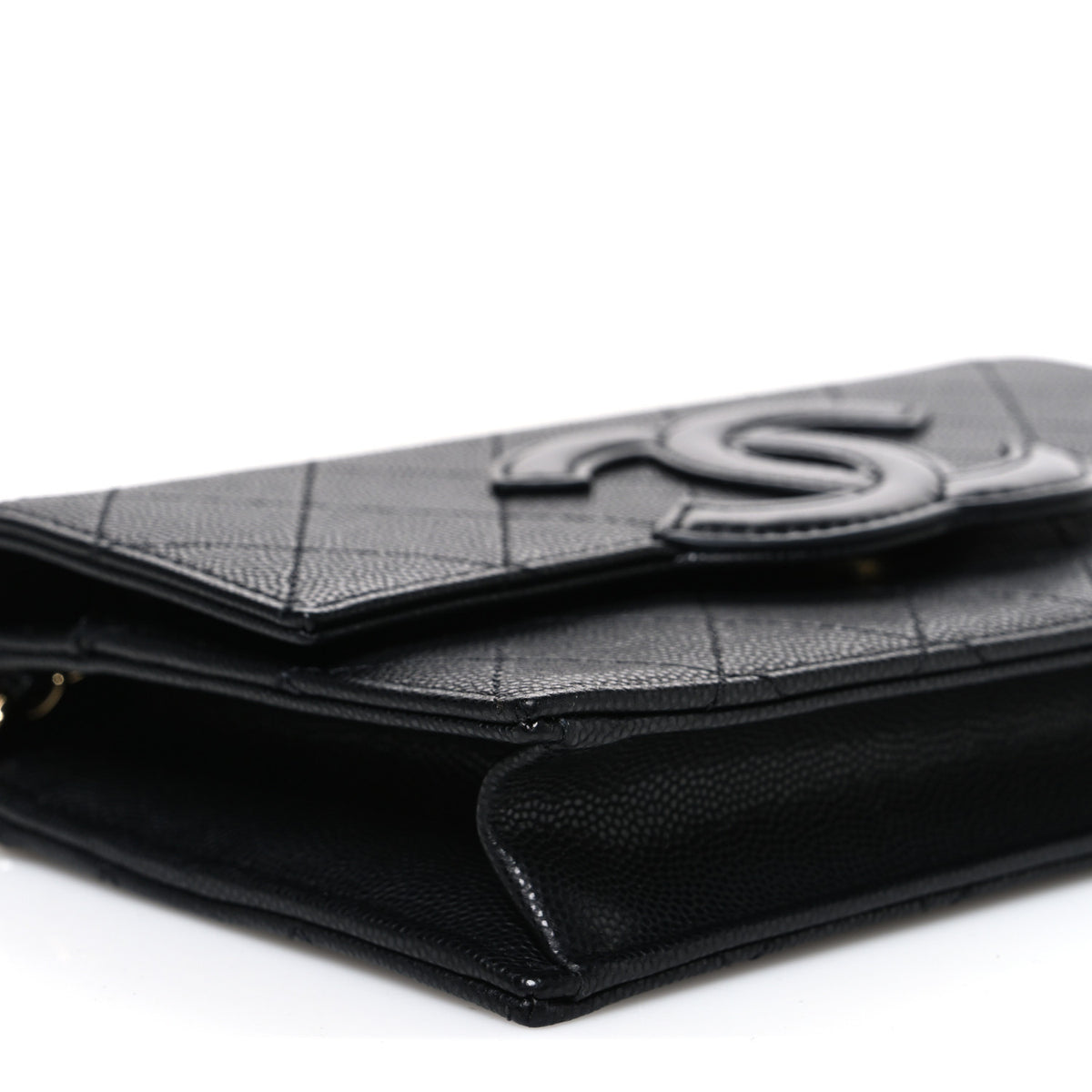 Chanel Shiny Caviar Lambskin Quilted CC Neo Filigree Wallet on Chain WOC Black 10 of 12