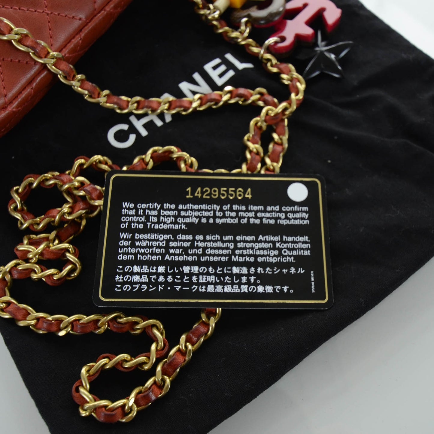 Lambskin Quilted Cruise Charm Mini Flap Red