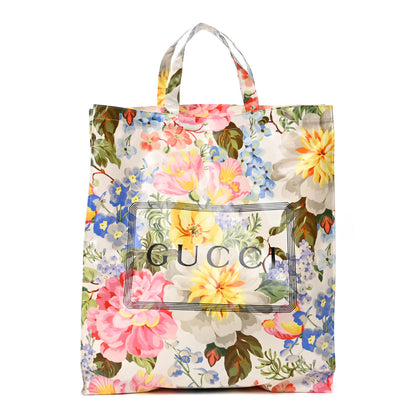 Gucci Patent Canvas Frame Logo Floral Print Vertical Tote Multicolor 1 of 4