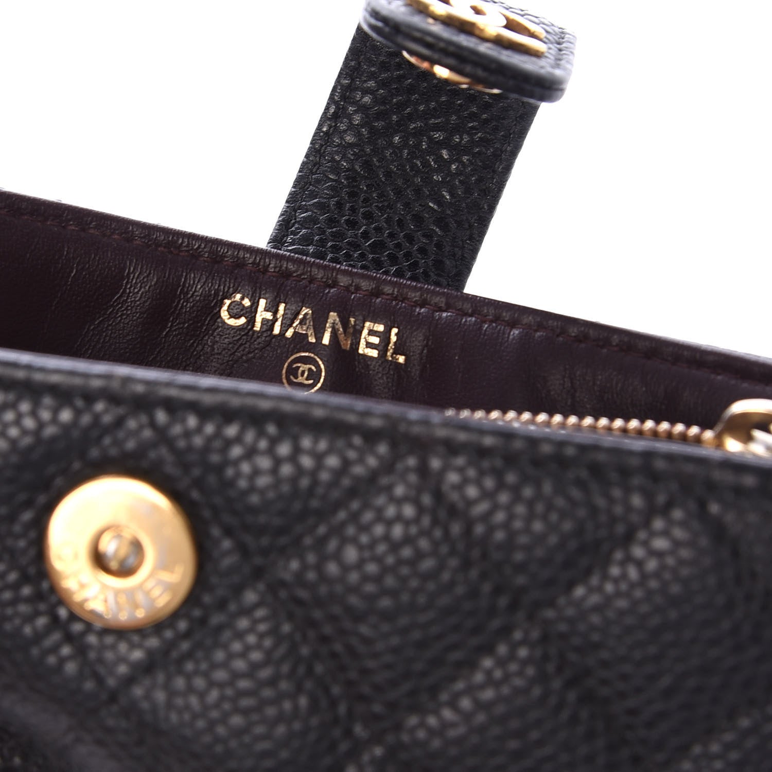 Chanel Caviar Quilted Mini Phone Holder Clutch Black 7 of 7