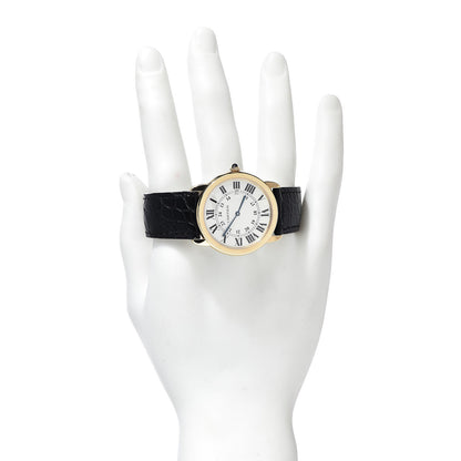Cartier Stainless Steel 18K Yellow Gold Alligator 36mm Ronde Solo Quartz Watch 2 of 8