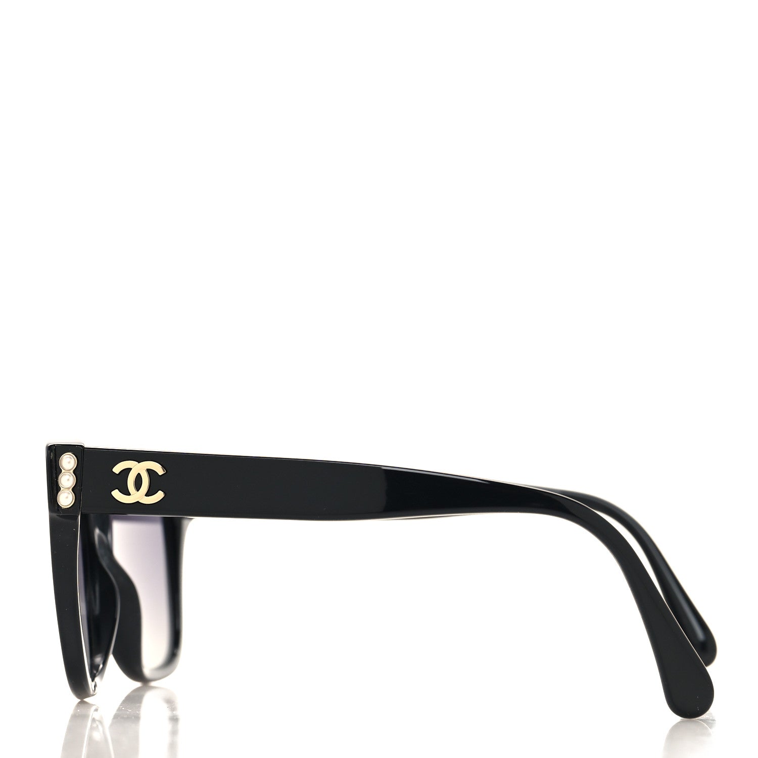 Chanel Acetate Polarized Pearl CC Square Sunglasses 5482-H Black 3 of 8