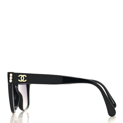 Chanel Acetate Polarized Pearl CC Square Sunglasses 5482-H Black 3 of 8
