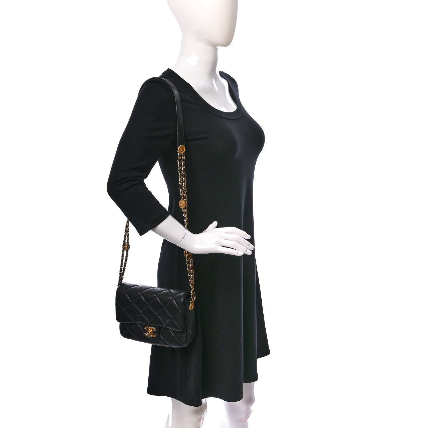 Chanel Caviar Quilted Small Twist Your Buttons Flap Black 2 of 10