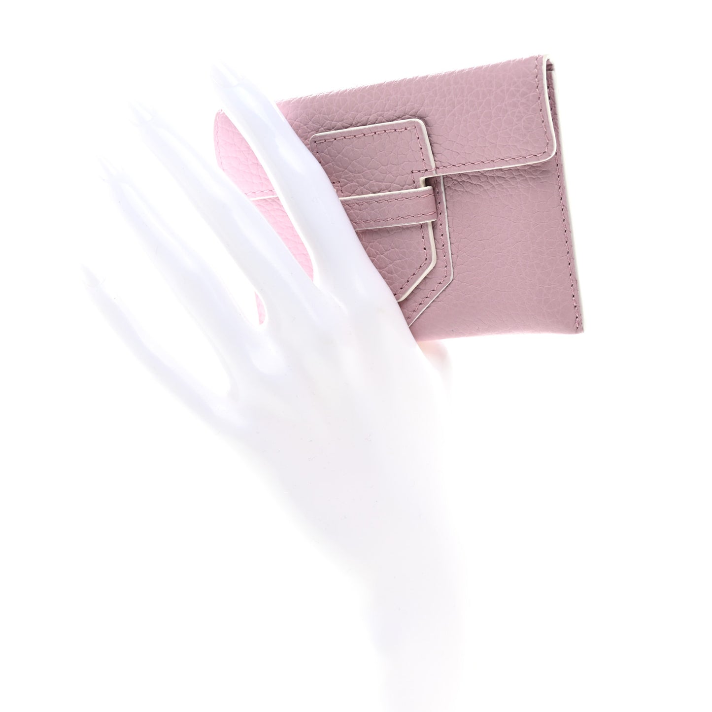 Taurillon Soft Presse Visite Card Holder Pink