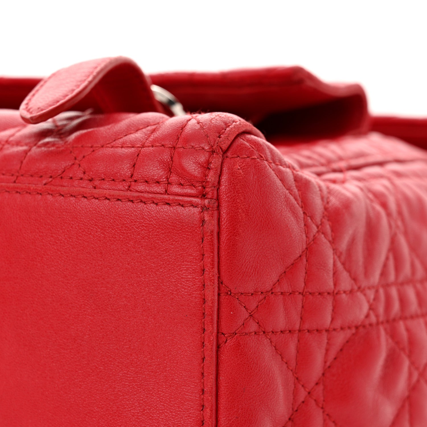 Christian Dior Lambskin Cannage Large Stardust Backpack Red 13 of 15