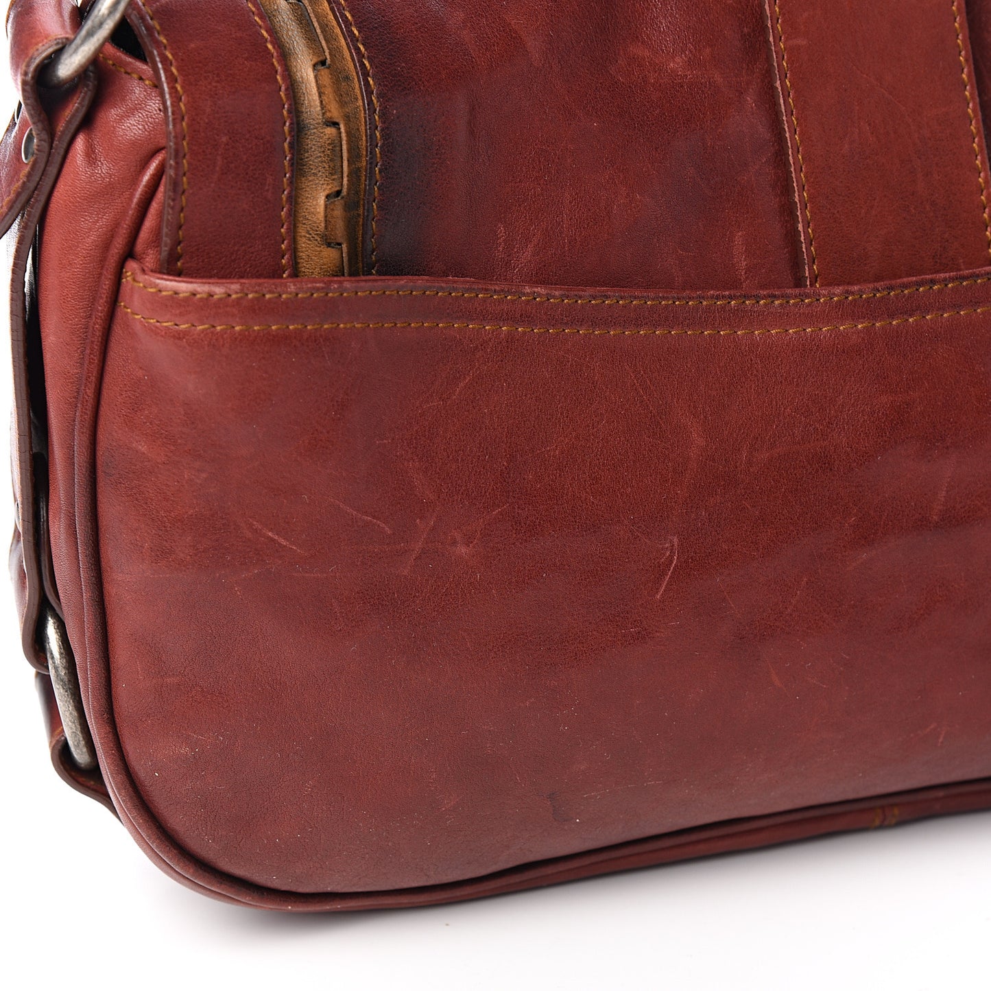 Calfskin Medium Gaucho Double Saddle Bag Red