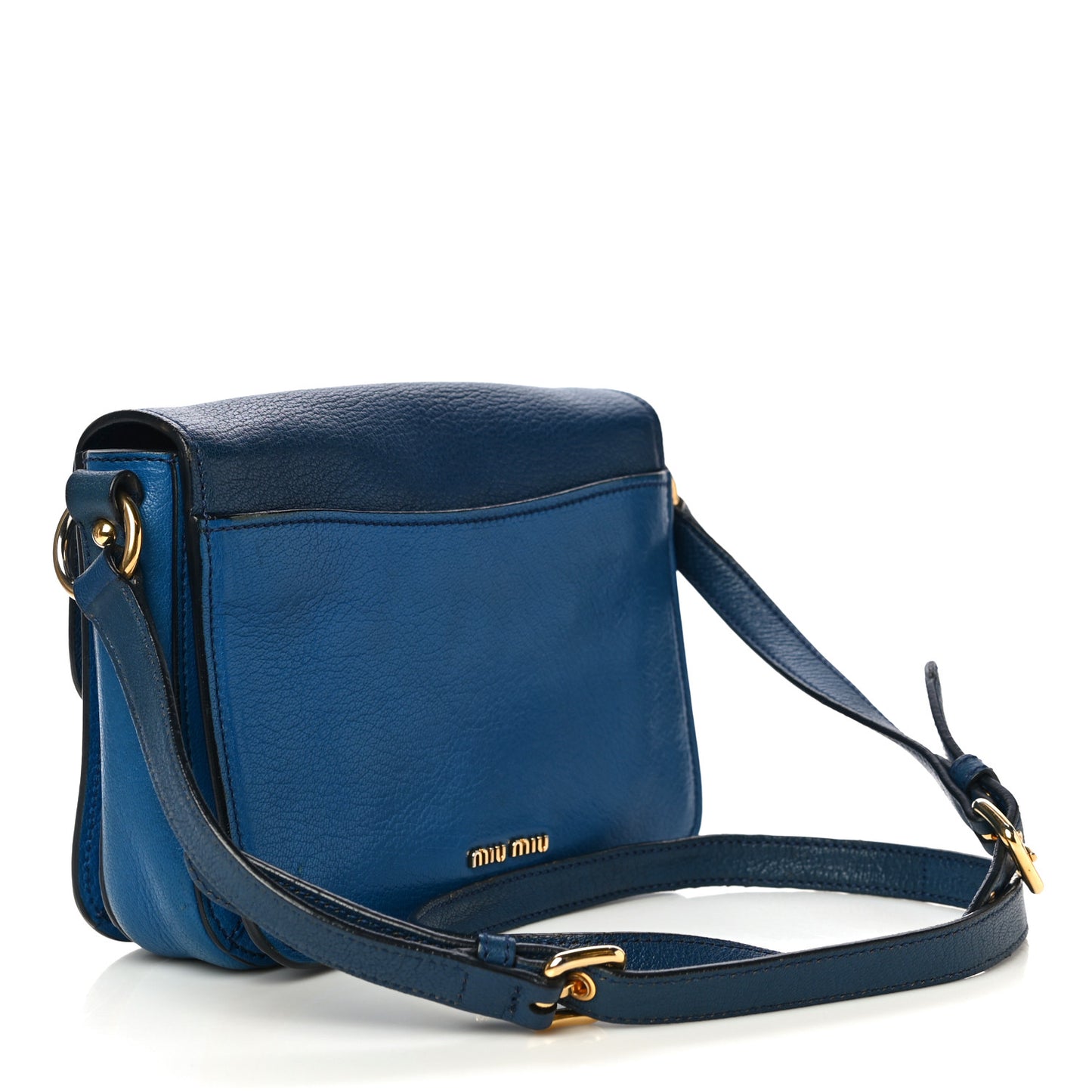 Vitello Phenix Madras Shoulder Bag Cobalto Marea