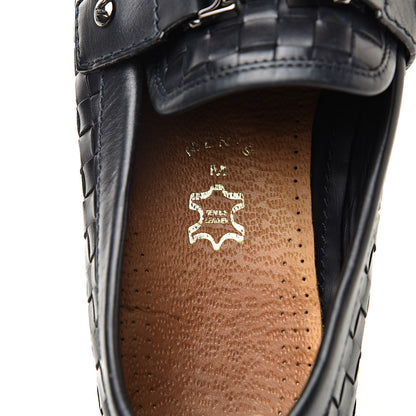 Louis Vuitton Calfskin Woven Mens Monte Carlo Loafers 6.5 Marine 9 of 11