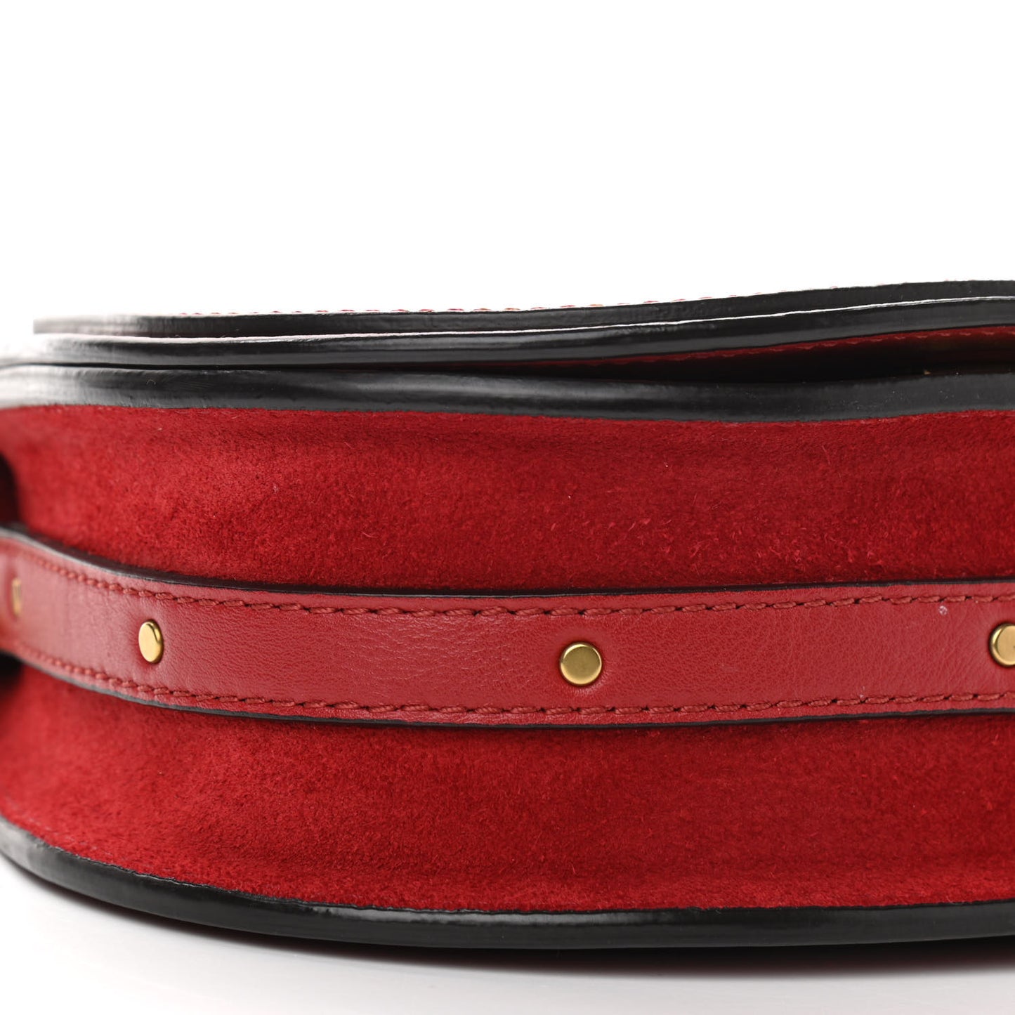 Calfskin Suede Small Nile Bracelet Bag Intense Red