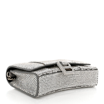 Balenciaga Strass Suede Hourglass Chain Bag Smoke Grey Crystal 4 of 9