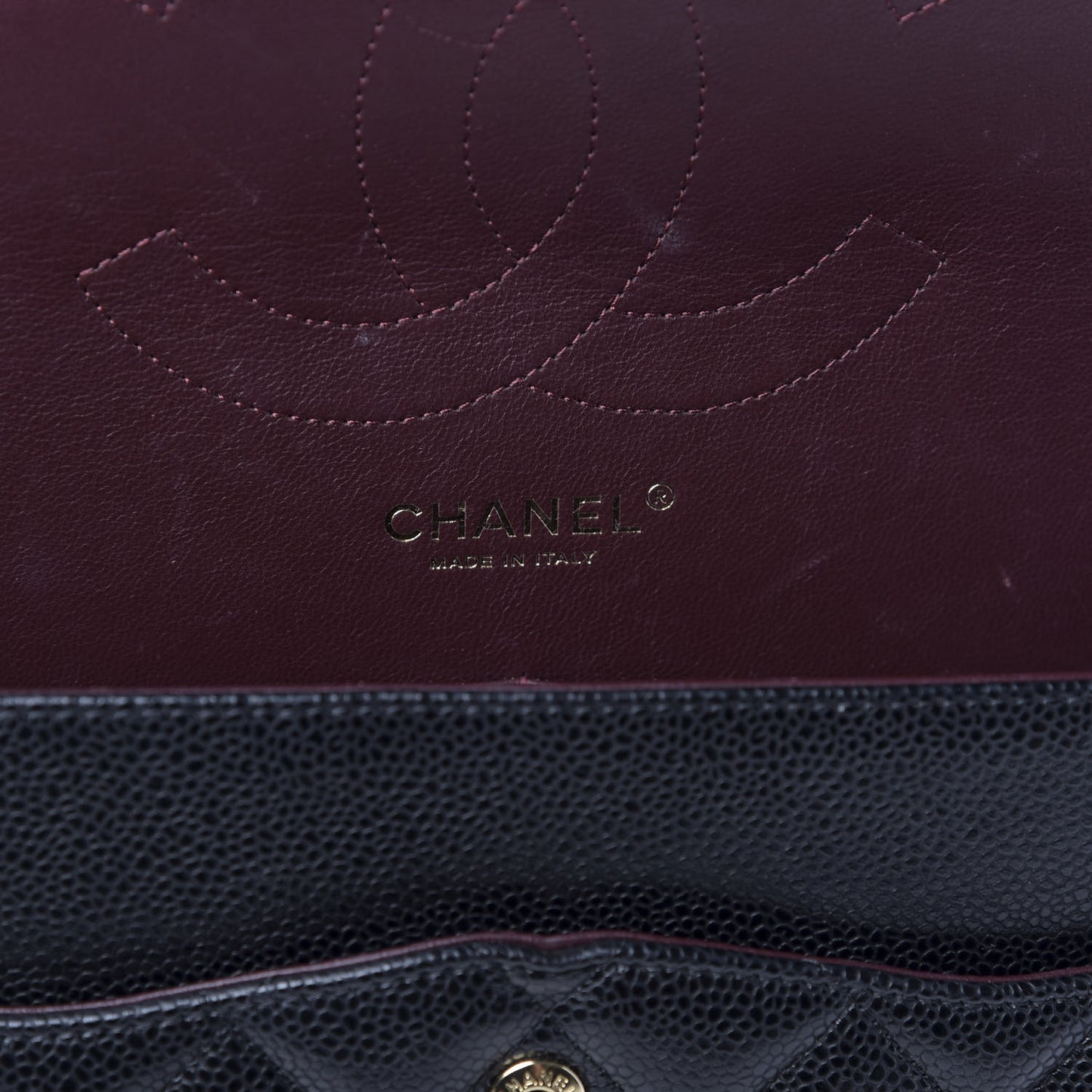 Caviar Quilted Jumbo Double Flap Black