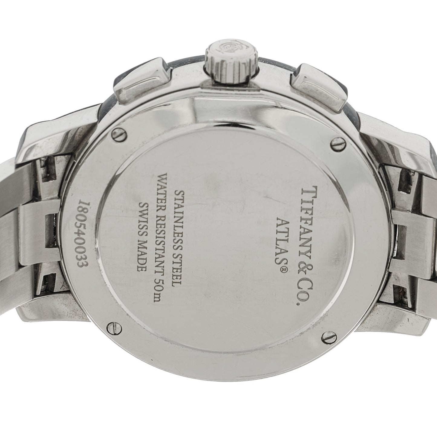 Stainless Steel 36mm Atlas Dome Chronograph Quartz Watch