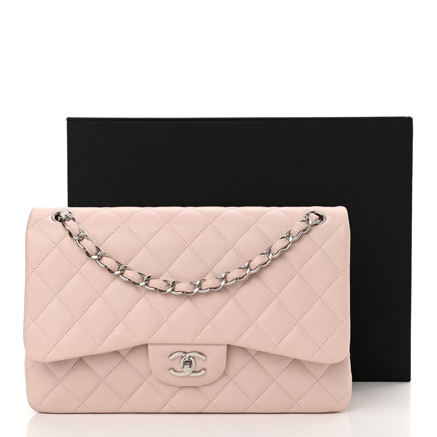 Chanel Caviar Quilted Jumbo Double Flap Light Pink 12 of 12