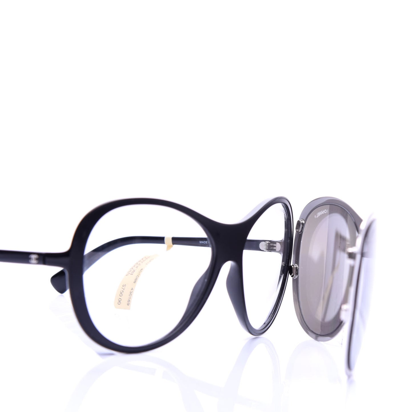 Clip On Sunglasses 71230 Mirror Grey Black