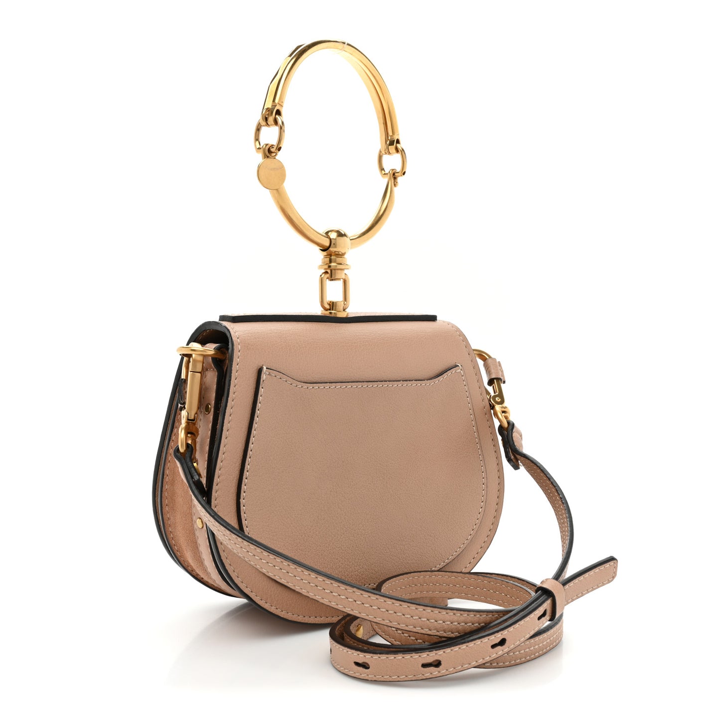 Calfskin Suede Small Nile Bracelet Bag Biscotti Beige