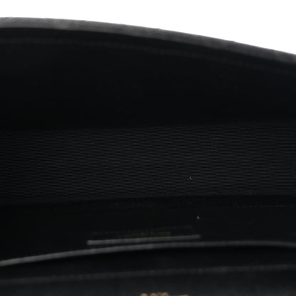 Saint Laurent Grain De Poudre Textured Mixed Matelasse Triquilt Medium Monogram Satchel Black 5 of 14
